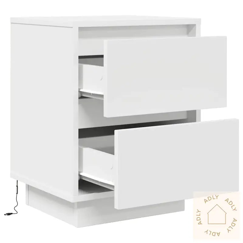 Nattskap Med Led-Lys 2 Stk Hvit 38X34X50 Cm