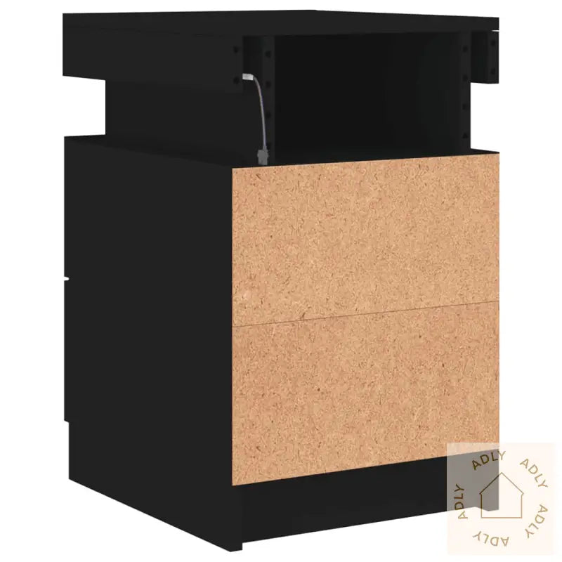 Nattbord Med Led Svart 35X39X55 Cm