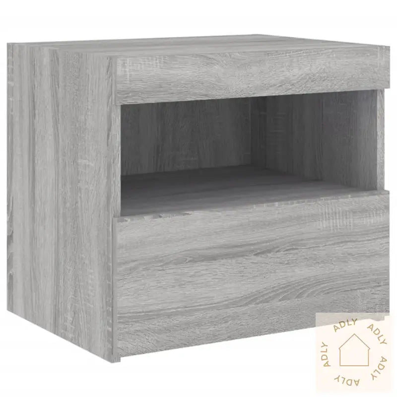 Nattbord Med Led Grå Sonoma 50X40X45 Cm