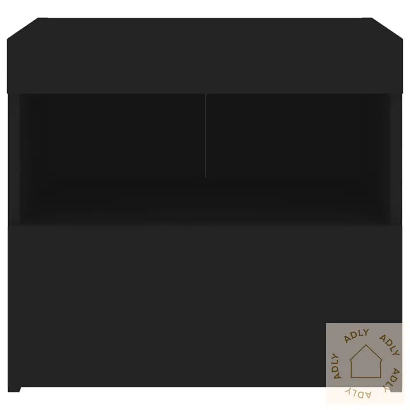 Nattbord Med Led 2 Stk Svart 50X40X45 Cm