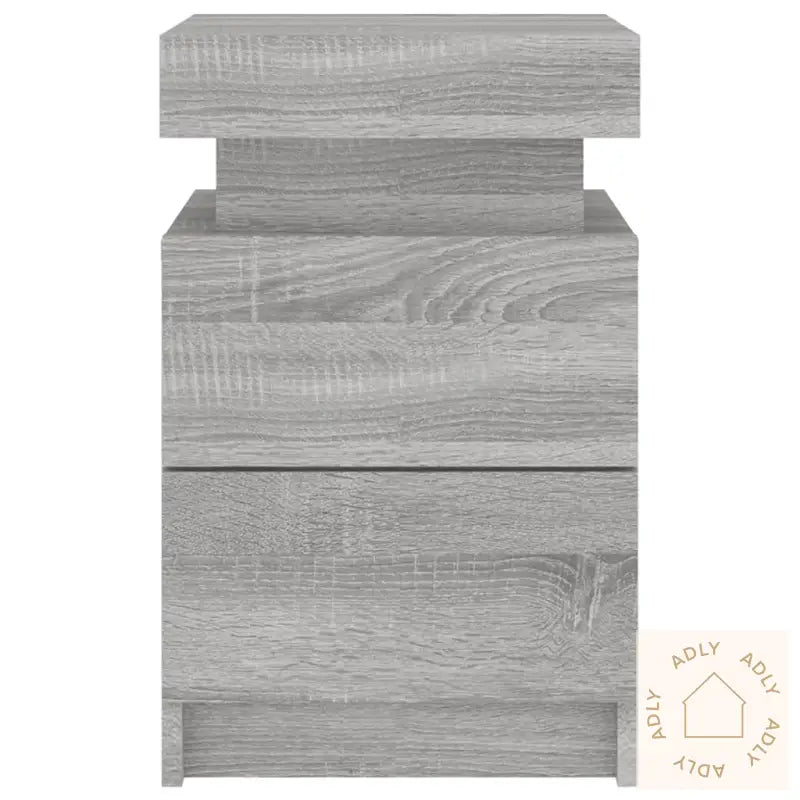 Nattbord Med Led Grå Sonoma 35X39X55 Cm