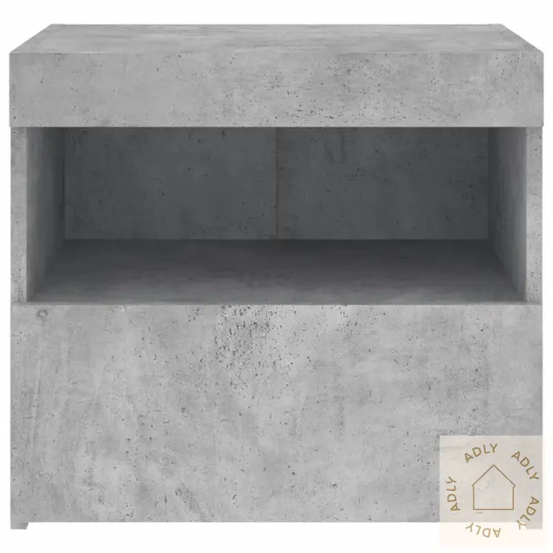 Nattbord Med Led Betonggrå 50X40X45 Cm