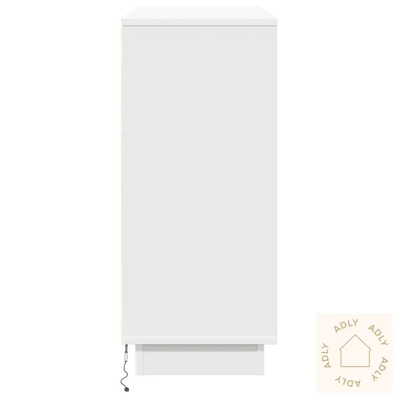 Sideboard Med Led Hvit 90X32X75 Cm Laget Av Tre