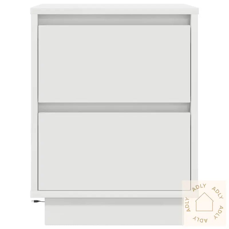 Nattskap Med Led-Lys 2 Stk Hvit 38X34X50 Cm