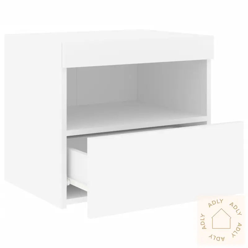 Nattbord Med Led Hvit 50X40X45 Cm