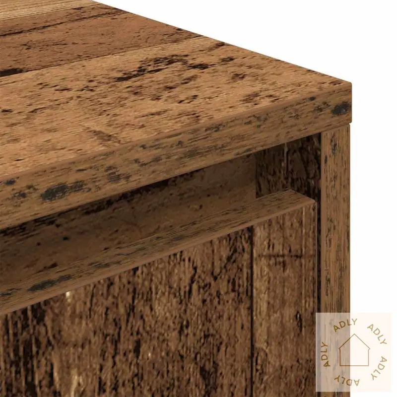 Nattbord Med Led-Lys Gammelt Tre 38X34X65 Cm