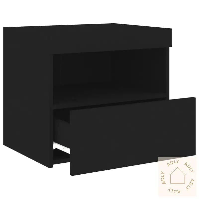Nattbord Med Led Svart 50X40X45 Cm