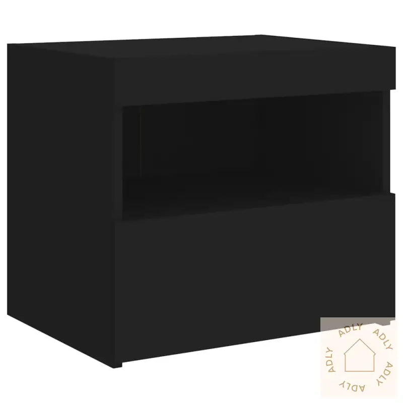 Nattbord Med Led Svart 50X40X45 Cm