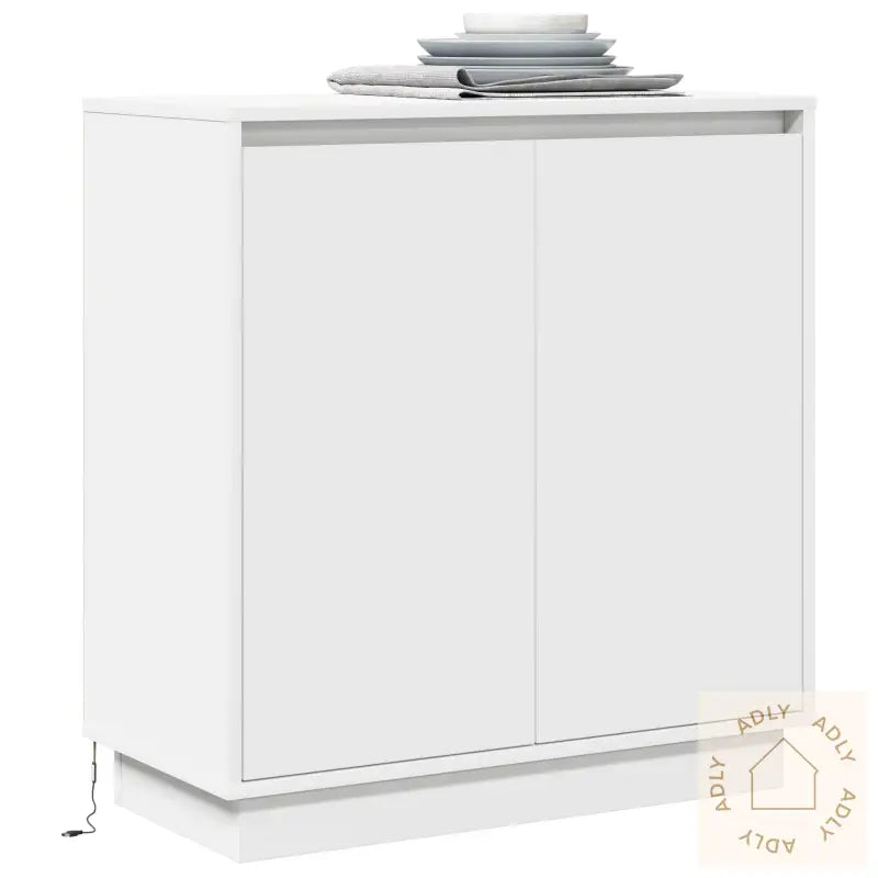 Led Sideboard I Hvit - 71X34.5X75 Cm, Laget Av Konstruert Tre