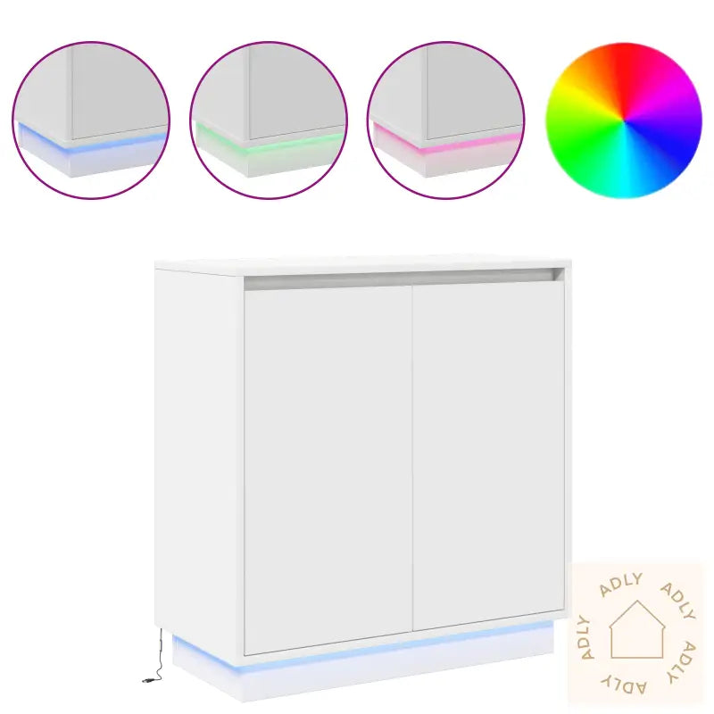 Led Sideboard I Hvit - 71X34.5X75 Cm, Laget Av Konstruert Tre