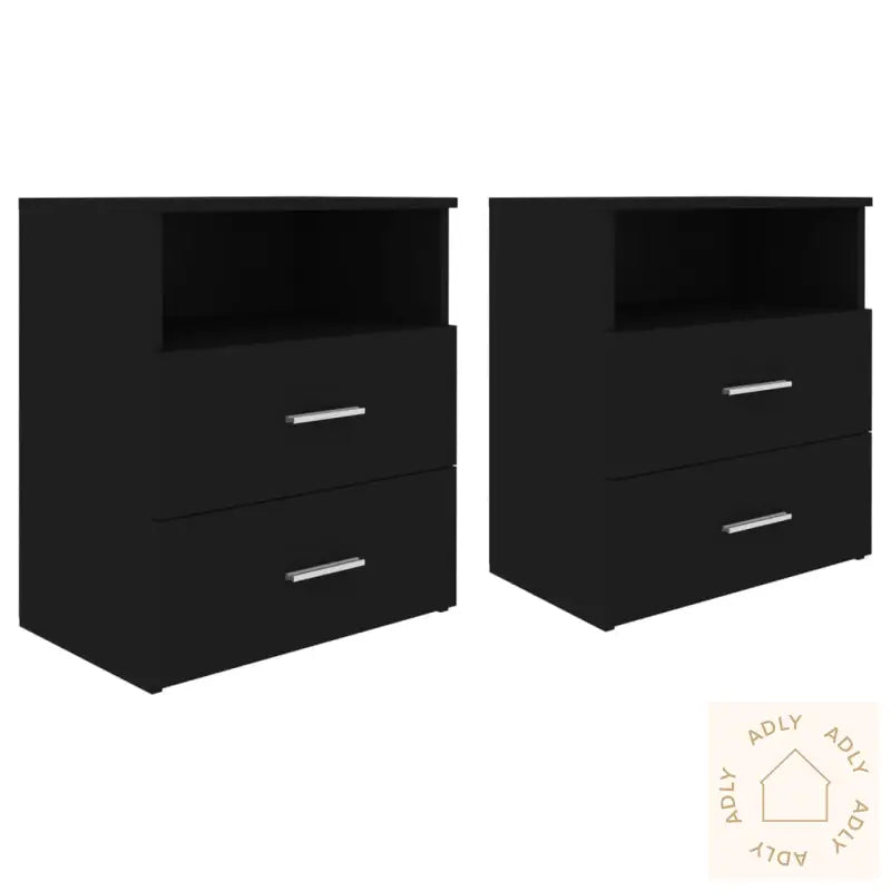Nattbord 2 Stk Svart 50X32X60 Cm