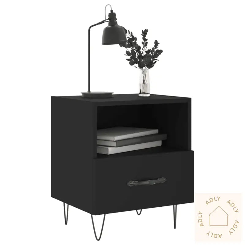Nattbord 2 Stk Svart 40X35X47,5 Cm Konstruert Tre