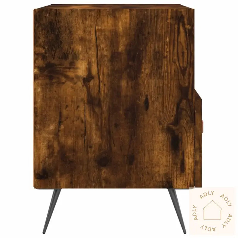 Nattbord 2 Stk Røkt Eik 40X35X47,5 Cm Konstruert Tre