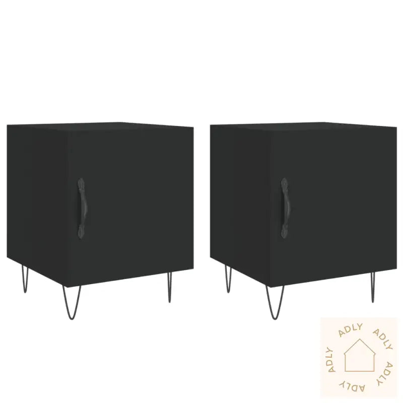 Nattbord 2 Stk Svart 40X40X50 Cm Konstruert Tre