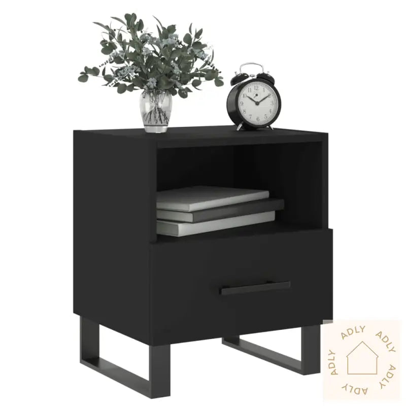 Nattbord 2 Stk Svart 40X35X47,5 Cm Konstruert Tre