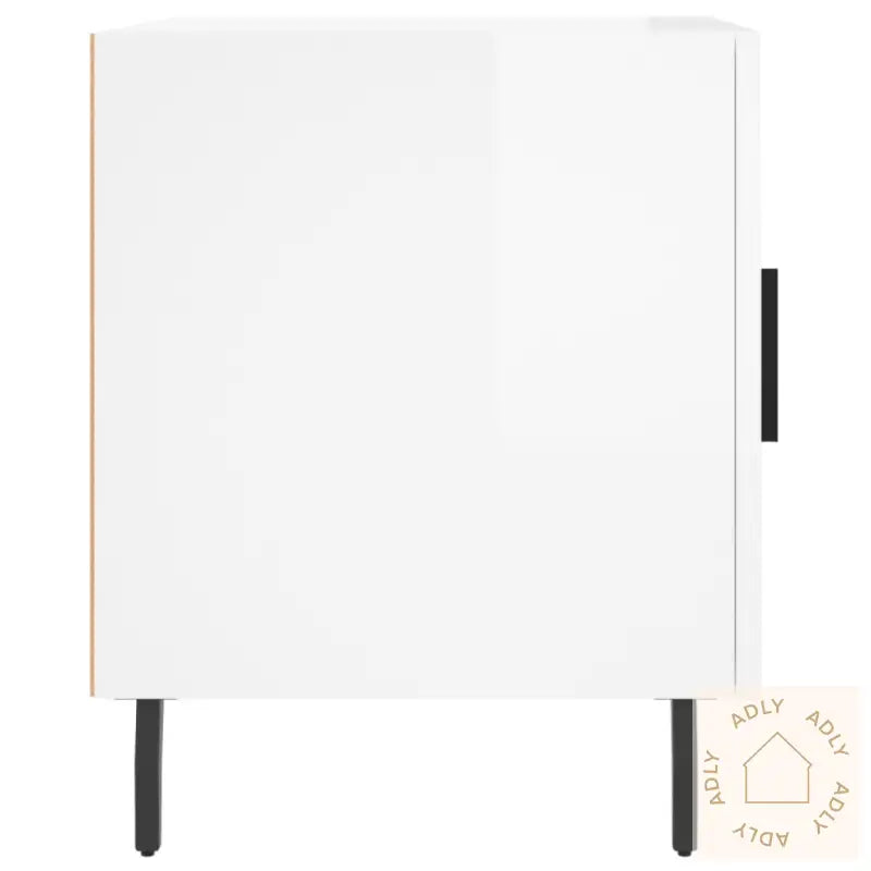 Nattbord Høyglans Hvit 40X40X50 Cm Konstruert Tre