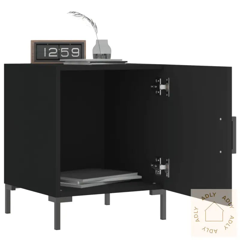 Nattbord Svart 40X40X50 Cm Konstruert Tre