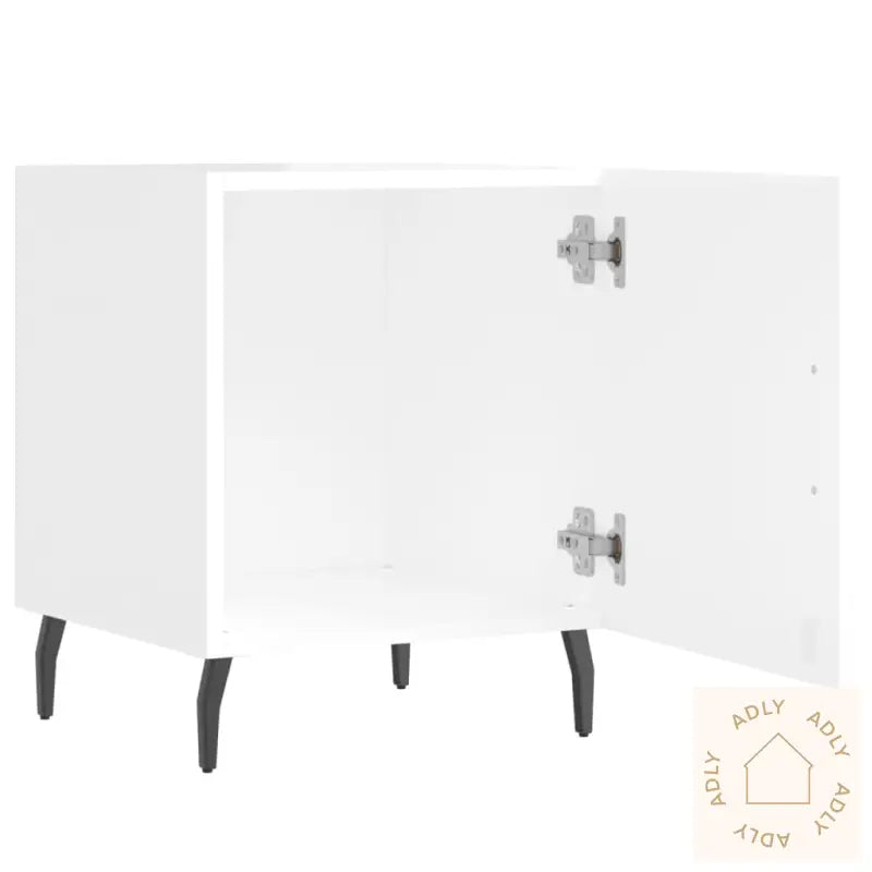 Nattbord Høyglans Hvit 40X40X50 Cm Konstruert Tre