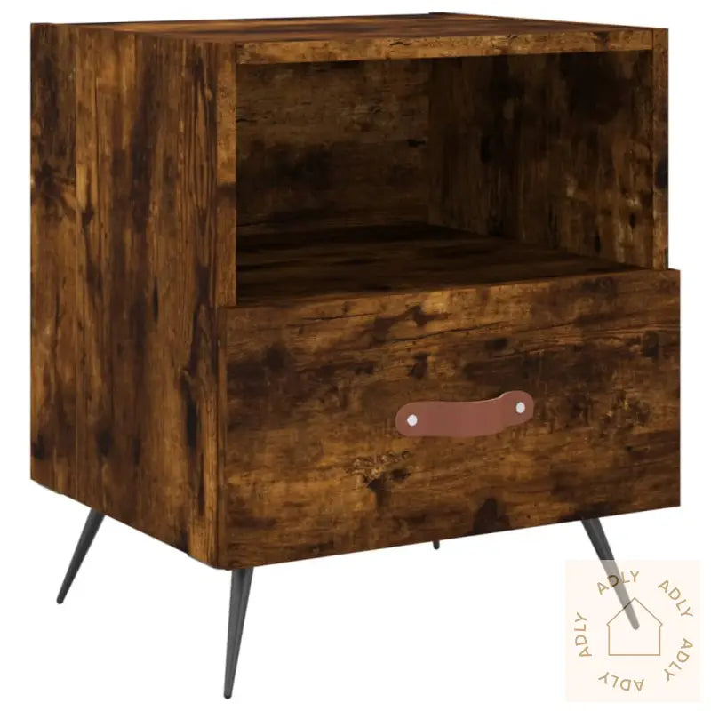Nattbord 2 Stk Røkt Eik 40X35X47,5 Cm Konstruert Tre