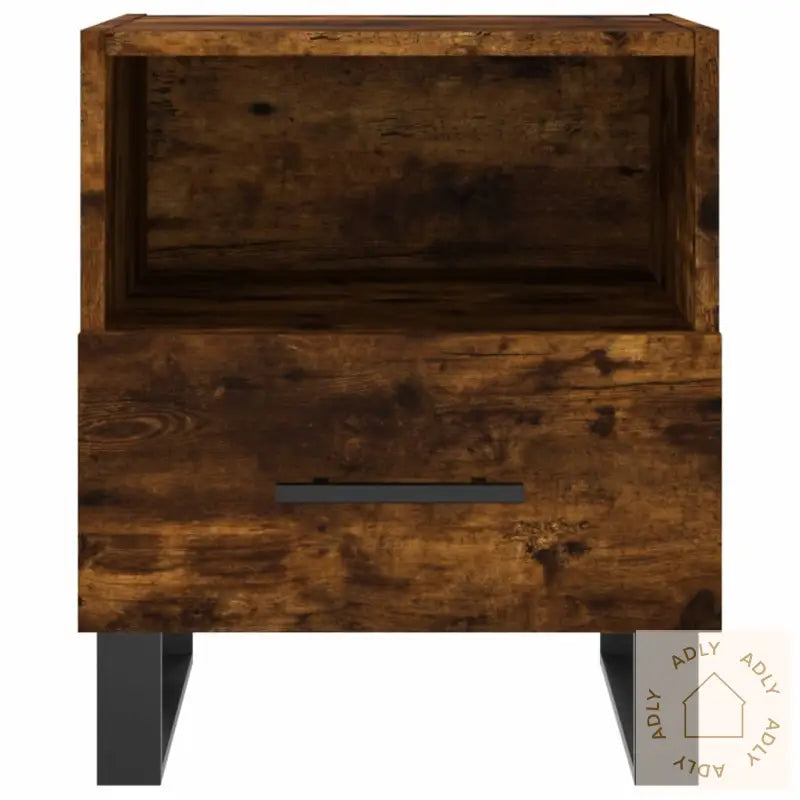 Nattbord 2 Stk Røkt Eik 40X35X47,5 Cm Konstruert Tre