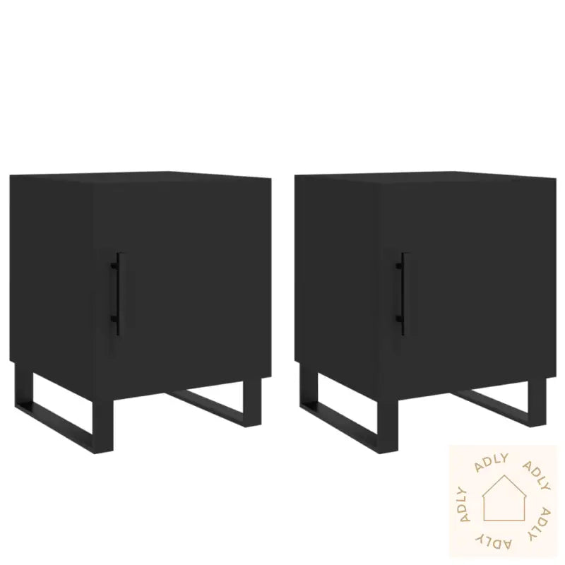 Nattbord 2 Stk Svart 40X40X50 Cm Konstruert Tre