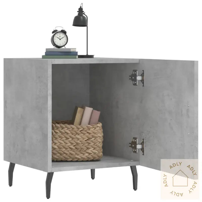 Nattbord Betonggrå 40X40X50 Cm Konstruert Tre