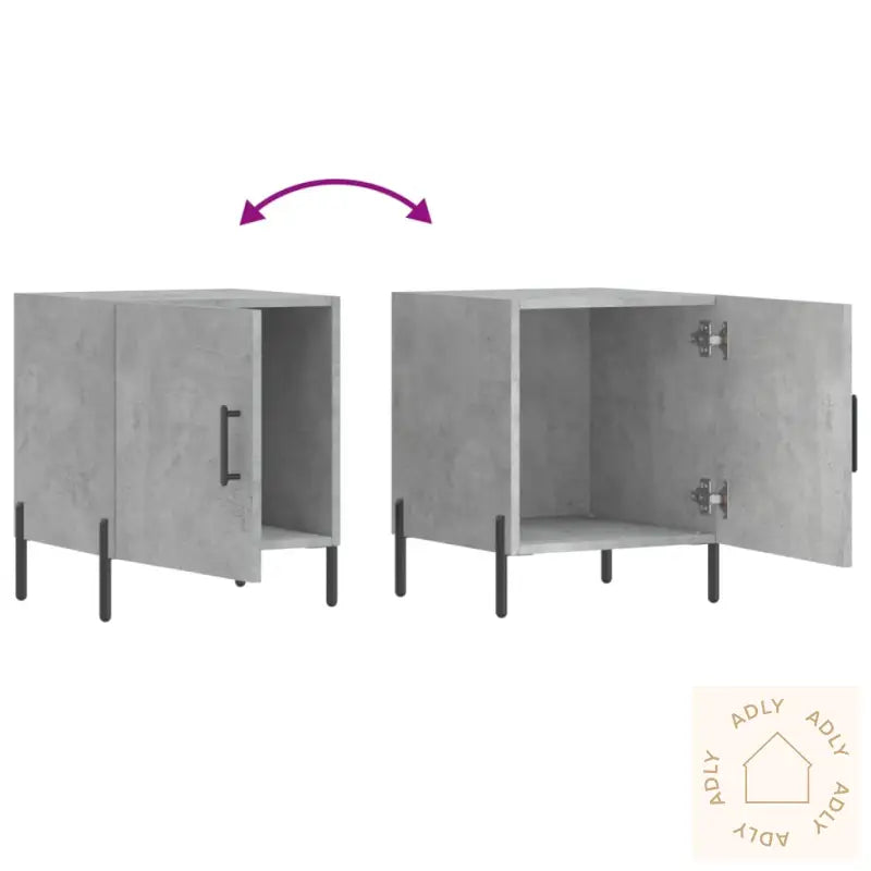 Nattbord Betonggrå 40X40X50 Cm Konstruert Tre