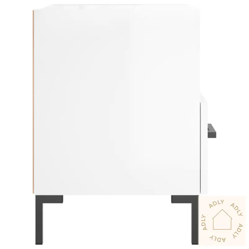 Nattbord 2 Stk Høyglans Hvit 40X35X47,5 Cm Konstruert Tre