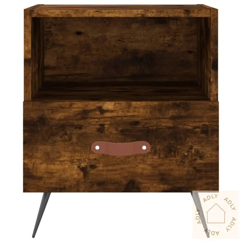 Nattbord 2 Stk Røkt Eik 40X35X47,5 Cm Konstruert Tre