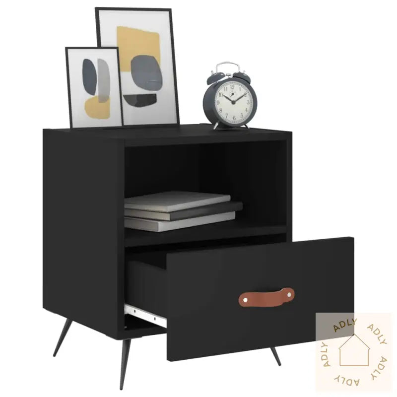 Nattbord 2 Stk Svart 40X35X47,5 Cm Konstruert Tre