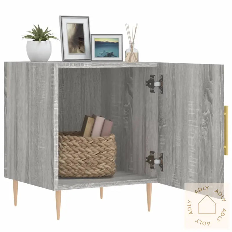 Nattbord 2 Stk Grå Sonoma 40X40X50 Cm Konstruert Tre