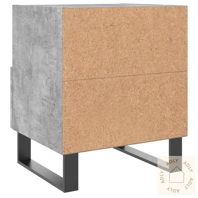 Nattbord 2 Stk Betonggrå 40X35X47,5 Cm Konstruert Tre