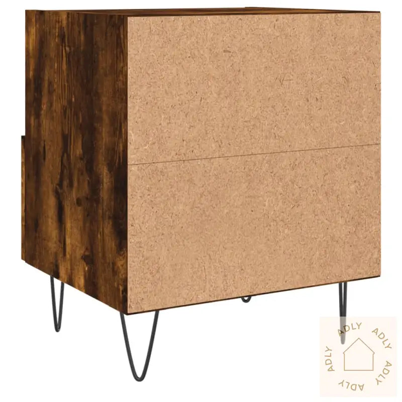 Nattbord 2 Stk Røkt Eik 40X35X47,5 Cm Konstruert Tre