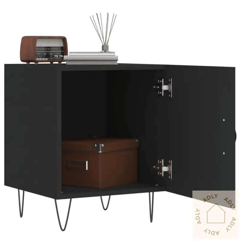 Nattbord 2 Stk Svart 40X40X50 Cm Konstruert Tre