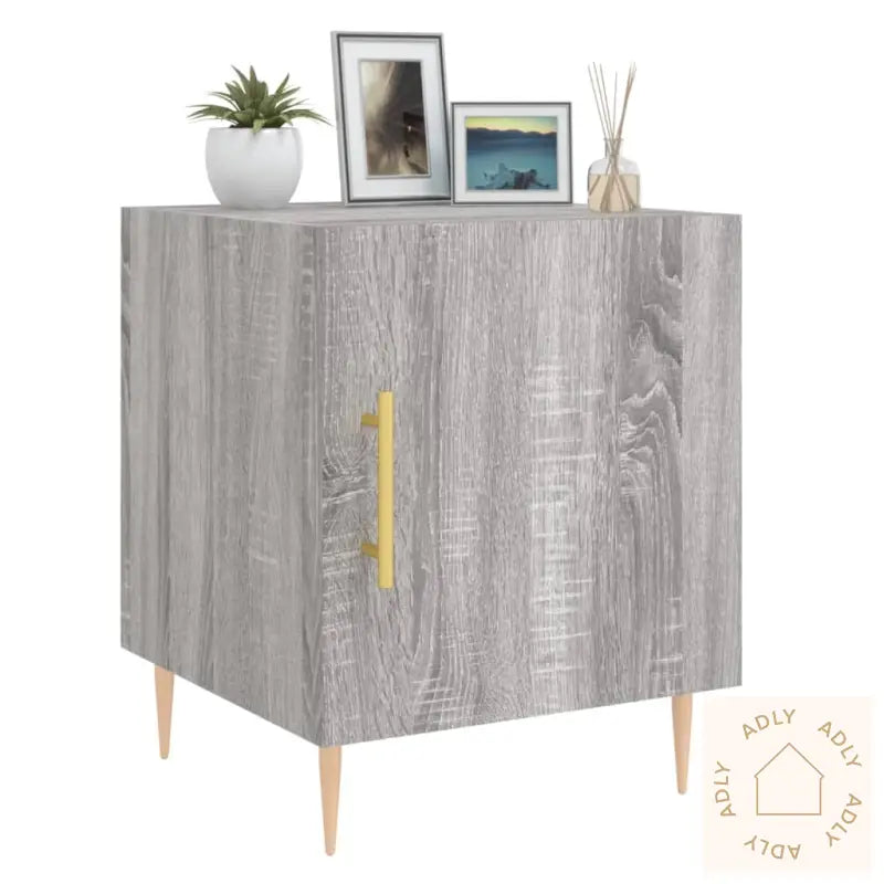 Nattbord 2 Stk Grå Sonoma 40X40X50 Cm Konstruert Tre