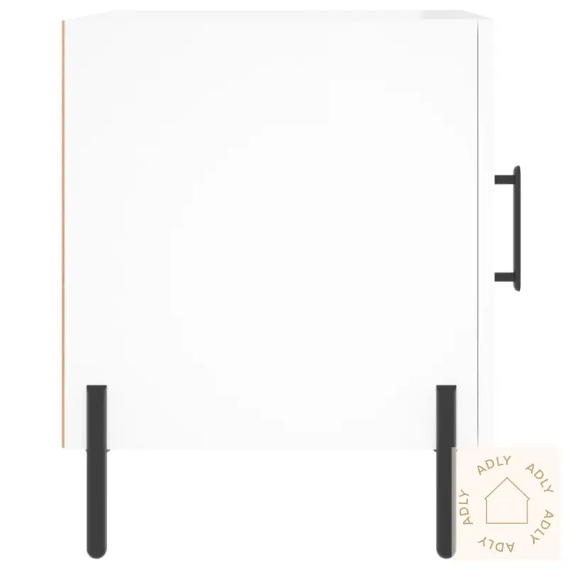 Nattbord Høyglans Hvit 40X40X50 Cm Konstruert Tre