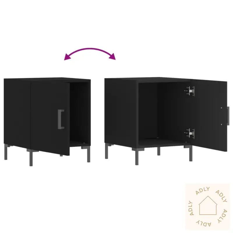 Nattbord Svart 40X40X50 Cm Konstruert Tre