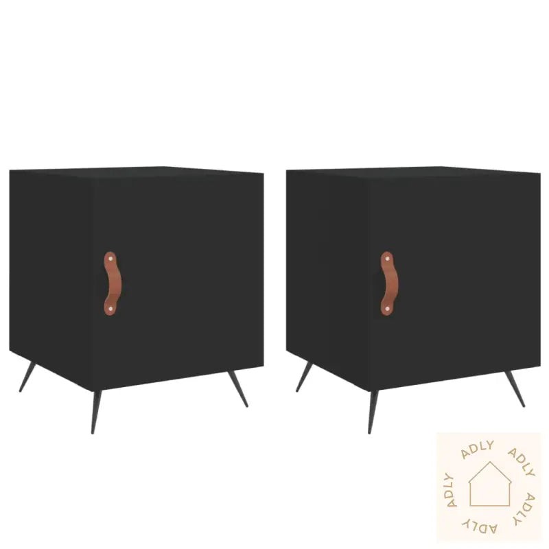 Nattbord 2 Stk Svart 40X40X50 Cm Konstruert Tre