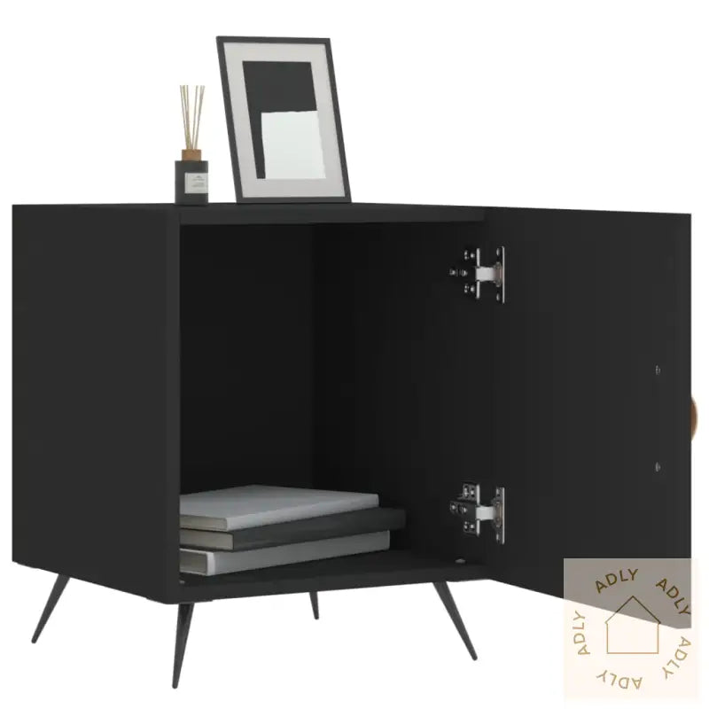 Nattbord 2 Stk Svart 40X40X50 Cm Konstruert Tre