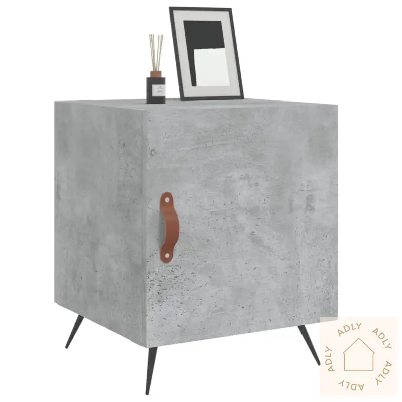 Nattbord 2 Stk Betonggrå 40X40X50 Cm Konstruert Tre