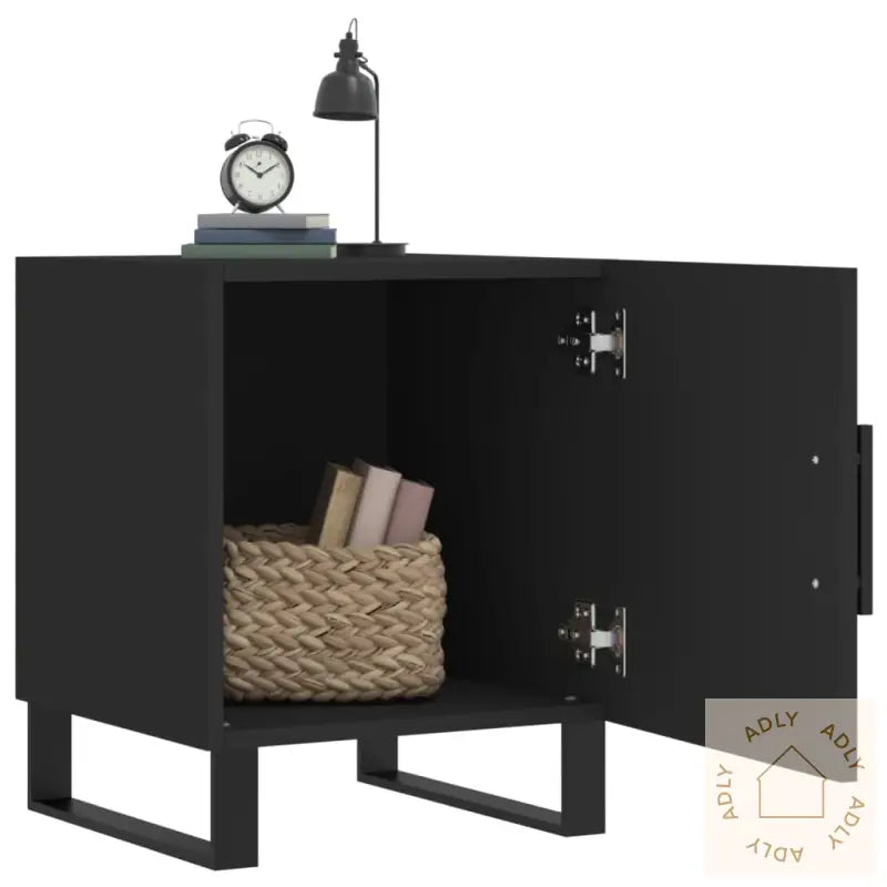 Nattbord 2 Stk Svart 40X40X50 Cm Konstruert Tre