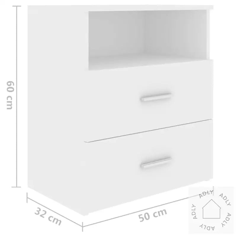 Nattbord 2 Stk Hvit 50X32X60 Cm
