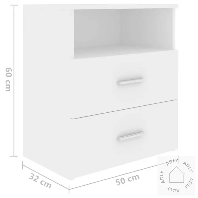 Nattbord Hvit 50X32X60 Cm