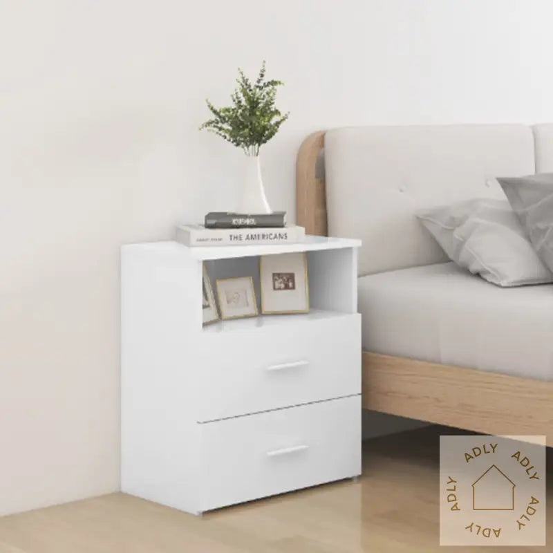 Nattbord 2 Stk Hvit 50X32X60 Cm