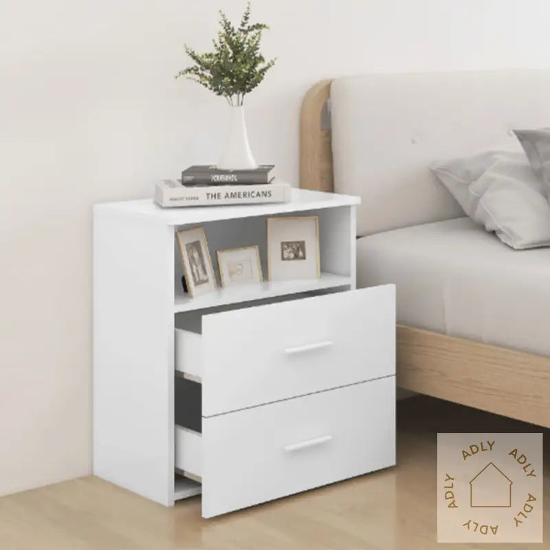 Nattbord 2 Stk Hvit 50X32X60 Cm