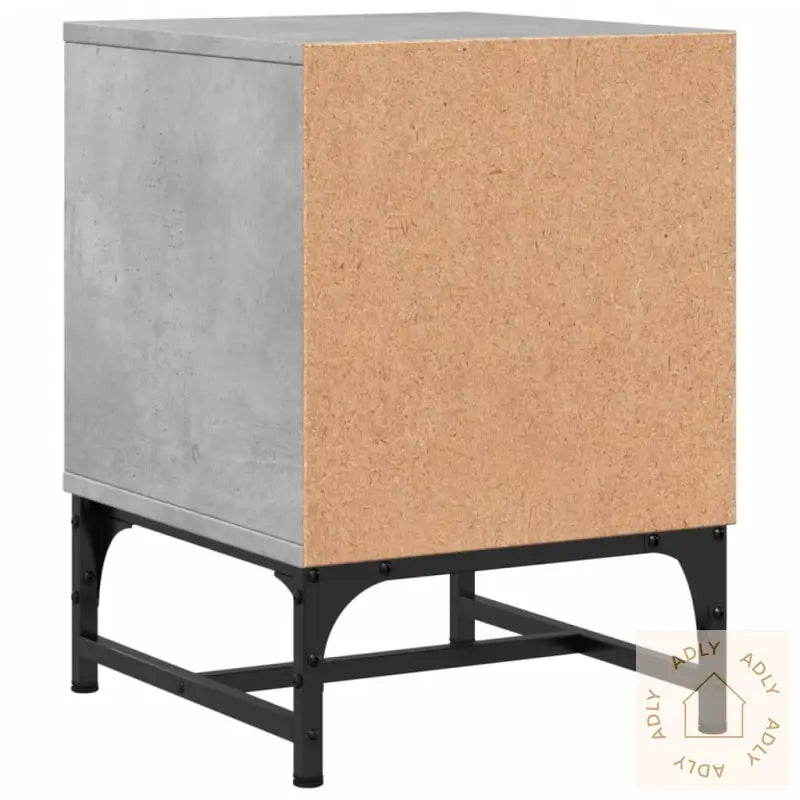 Nattbord Med Glassdører 2 Stk Betonggrå 35X37X50 Cm