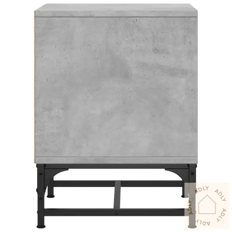 Nattbord Med Glassdører 2 Stk Betonggrå 35X37X50 Cm