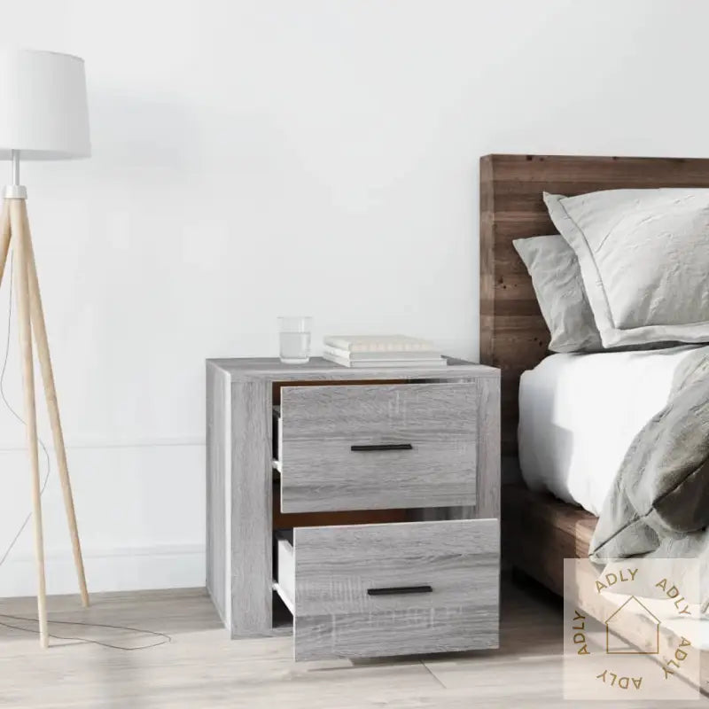 Nattbord Grå Sonoma 50X39X47 Cm