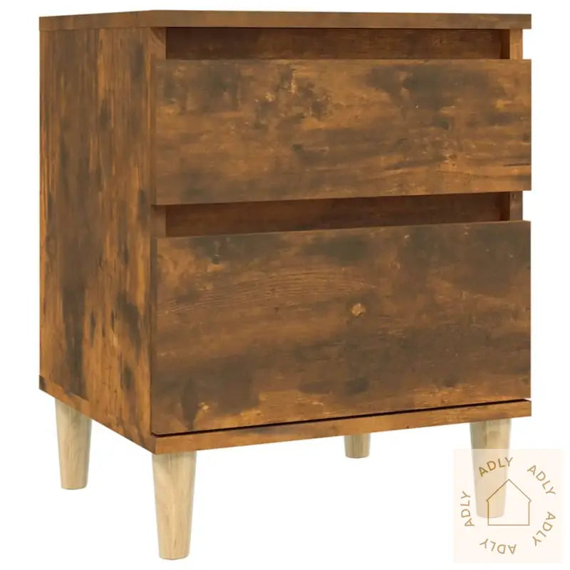 Nattbord 2 Stk Røkt Eik 40X35X50 Cm