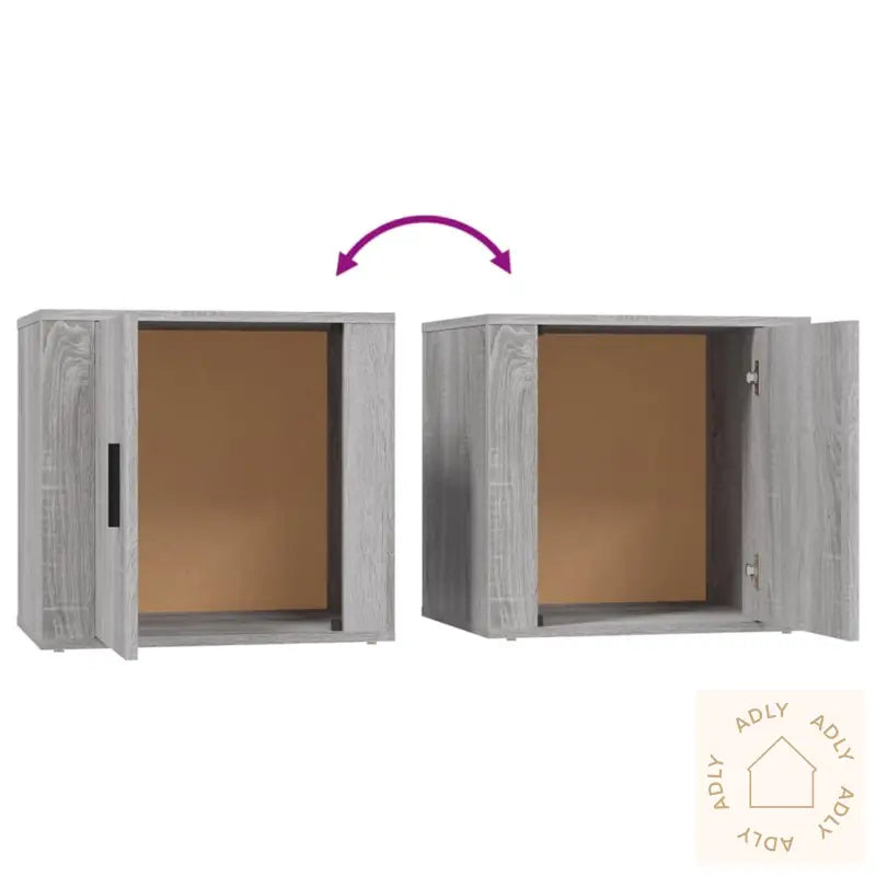 Nattbord 2 Stk Grå Sonoma 50X39X47 Cm